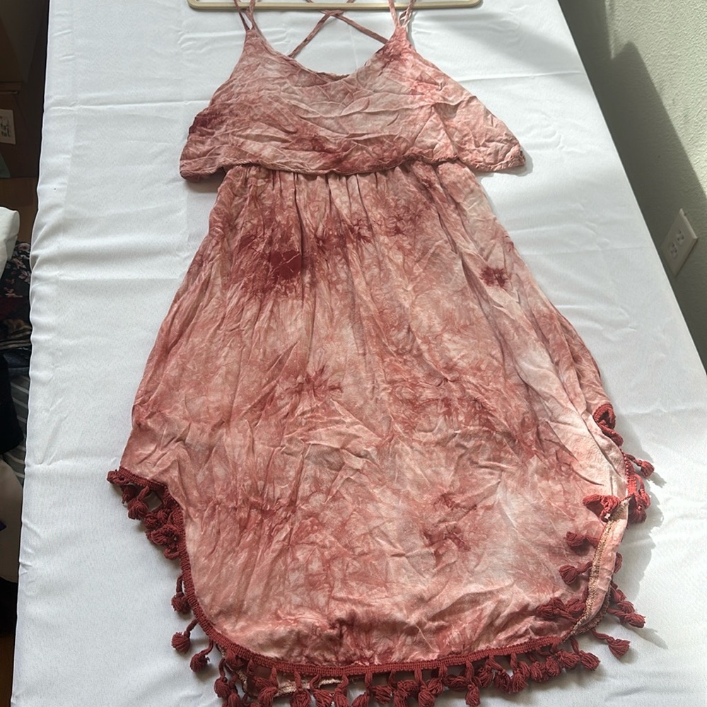 New Entro brand dress large boho tassels tie dye‎